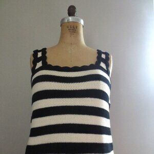 GAP Cream & Black Stripe Cotton Sweater Tank